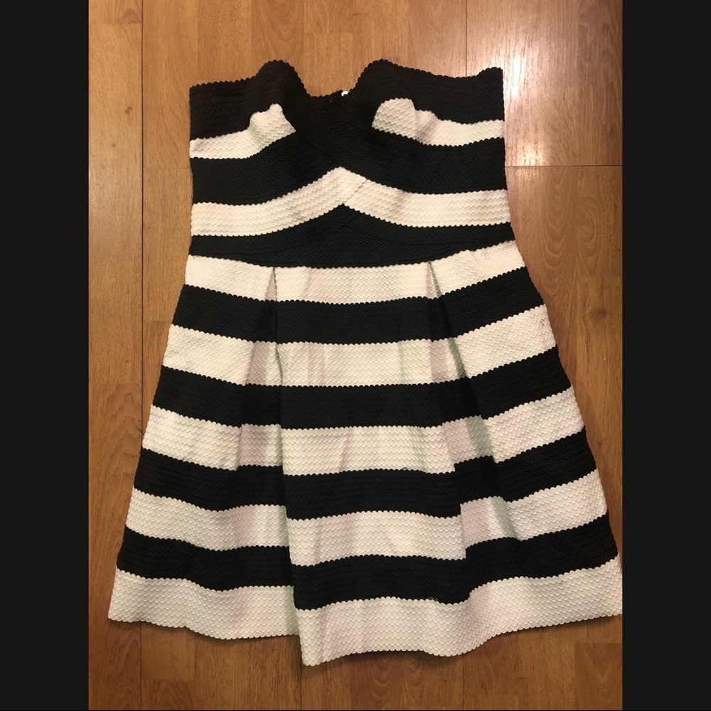 Black and white stripped cocktail dress